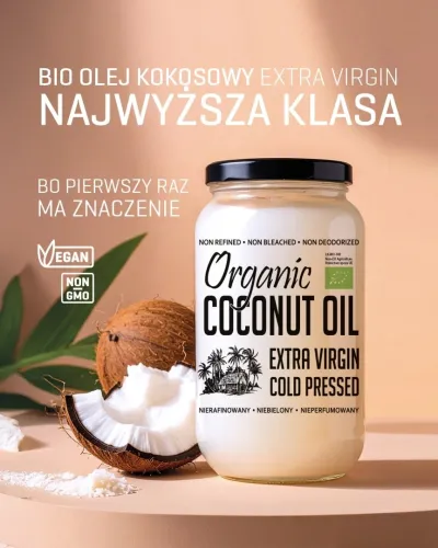 Bio Olej Kokosowy Nierafinowany Extra Virgin 1000 ml