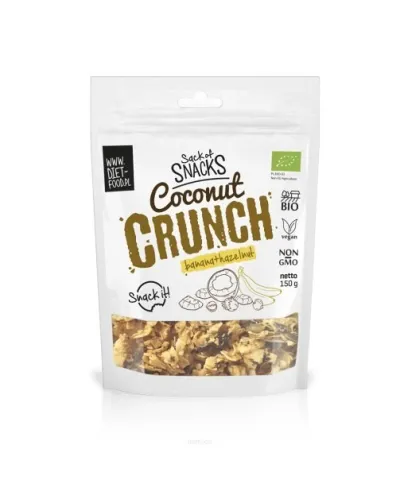 Bio Kokosowy Crunch z Bananem i Orzechami Laskowymi 150 g