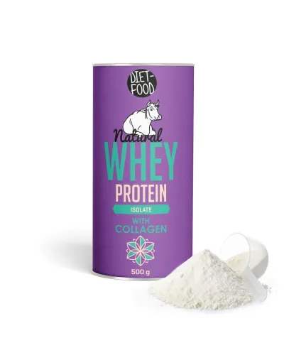 Białko Serwatkowe Whey Izolat z Kolagenem 500 g