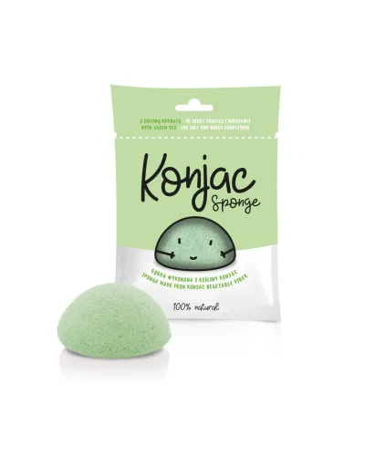 Gąbka do Twarzy Konjac Zielona