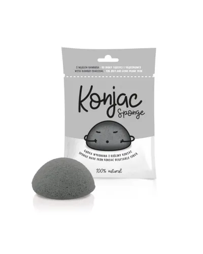 Gąbka do Twarzy Konjac Czarna