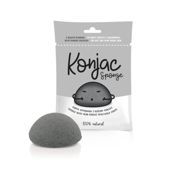 Gąbka do Twarzy Konjac Czarna