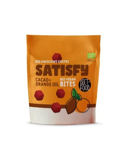 Bio Vegan Bites SATISFY owocowe kostki - czekolada z pomarańczą 120 g