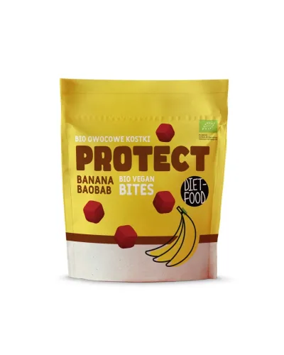 Bio Vegan Bites PROTECT owocowe kostki - banan 120 g