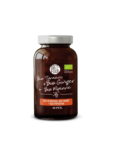 Bio Kurkuma, Imbir i Czarny Pieprz 30 g - 60 tab.
