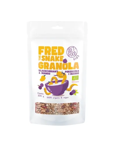 Bio Granola Fred The Snake - Mango i Czarna Porzeczka 200 g