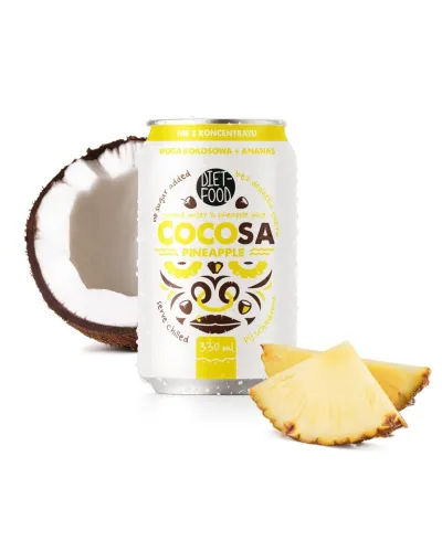 Cocosa Woda Kokosowa z młodego kokosa Niegazowana z sokiem z Ananasa NFC 330 ml (kaucja)