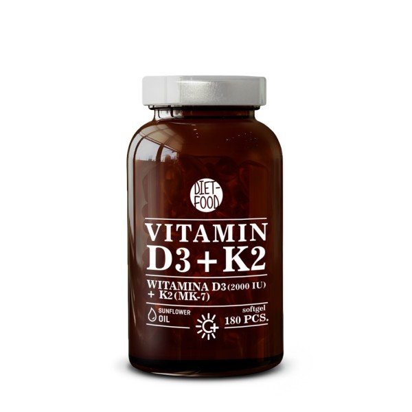 Witamina D3+K2 mk7 180 szt.