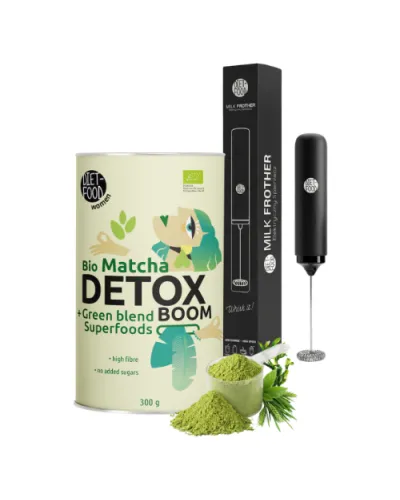 Organic Matcha Detox Boom 300 g + Electric Milk Frother USB-C