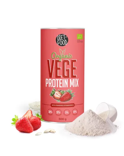 Bio Vege Protein Mix - białko truskawka 500 g