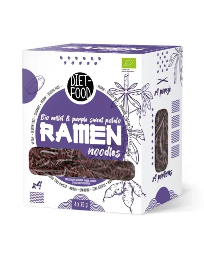 Bio Ramen Makaron Jaglany z Fioletowym Batatem 280 g