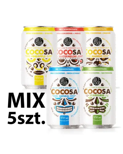 Cocosa Woda Kokosowa z młodego kokosa MIX 5 Smaków