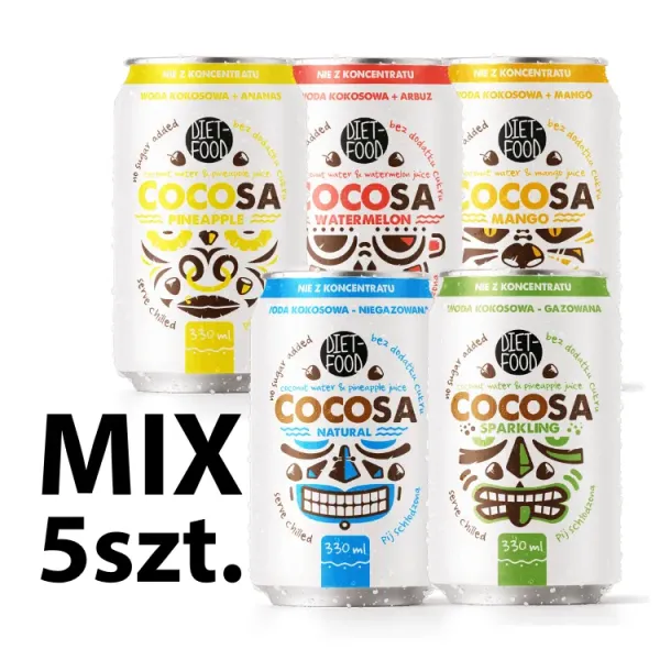 Cocosa Woda Kokosowa z młodego kokosa MIX 5 Smaków
